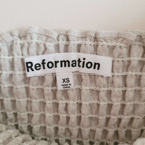 Reformation Gitane Linen Dress in Oatmeal - Picture 7 of 8